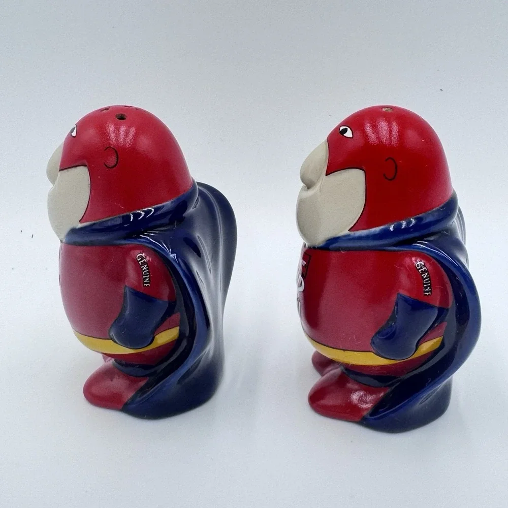 Budweiser Bud Man Salt And Pepper Shakers 1991‎ Vintage Genuine Blue Cape Used